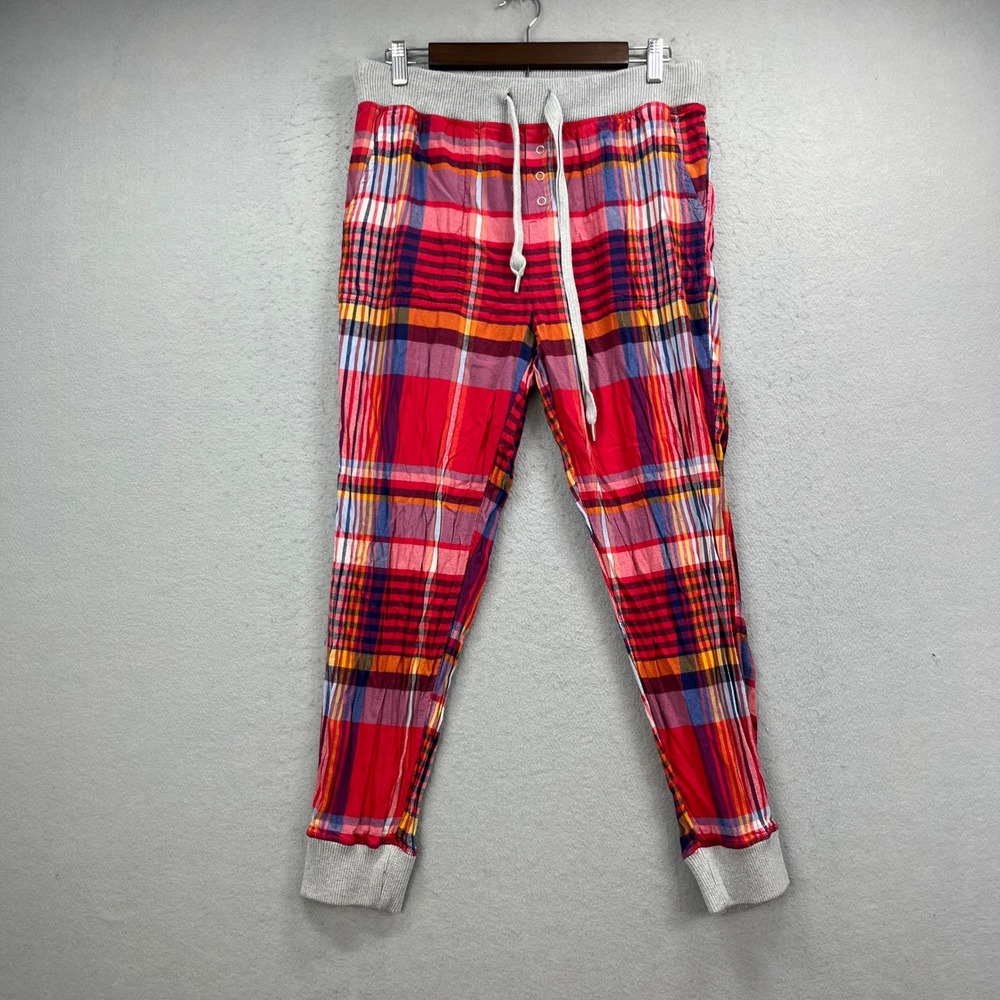 Aerie Pajama Pants Womens Small Red Plaid Jogger Sleepwear Lounge Comfy Soft
